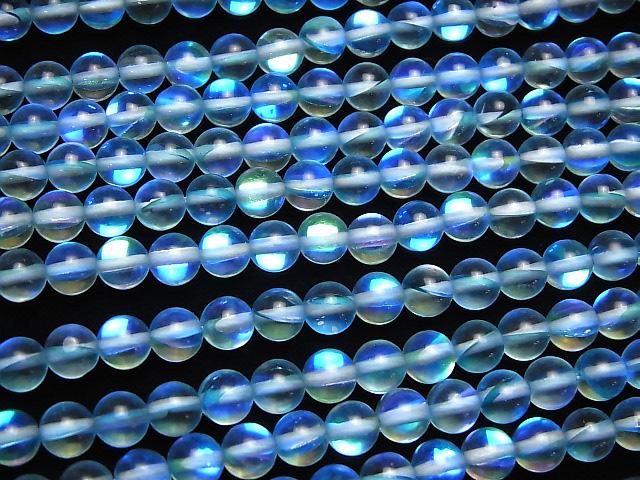 【動画】アクアブルー ルナフラッシュ ラウンド6mm 1連(約36cm) サムネイル3