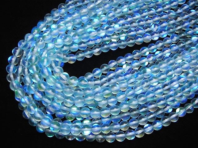 【動画】アクアブルー ルナフラッシュ ラウンド6mm 1連(約36cm) サムネイル4