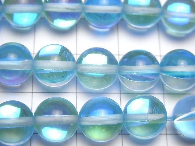 【動画】アクアブルー ルナフラッシュ ラウンド10mm 1連(約35cm) サムネイル2