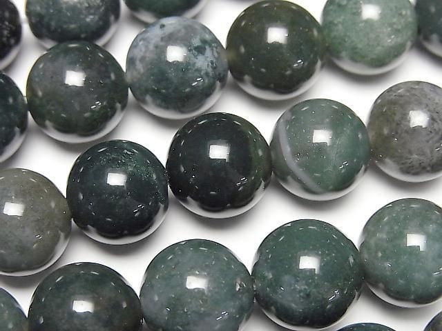 モスアゲート ラウンド12mm 1連｜天然石ビーズの卸問屋・通販ケンケン