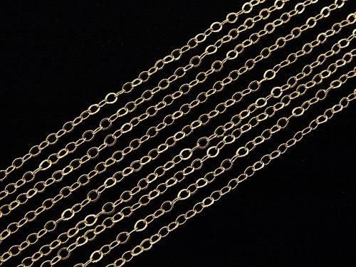 14KGF 平小豆(あずき)チェーン 1.5mm No.4 10センチの画像