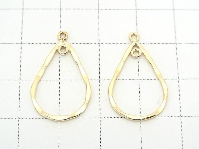 14KGF シャンデリアチャーム 23×14mm ペアシェイプ 打痕模様入り 1個 サムネイル2