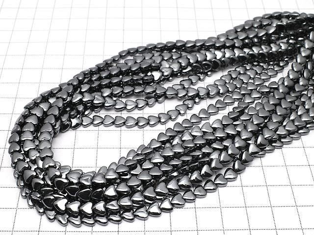 ヘマタイト 縦穴ハート6×6×3mm 1連(約38cm) サムネイル4