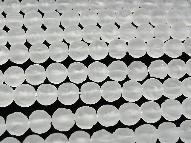 【動画】フロストクォーツAAA ラウンドローズ(薔薇)カット8mm 半連/1連(約36cm) サムネイル3