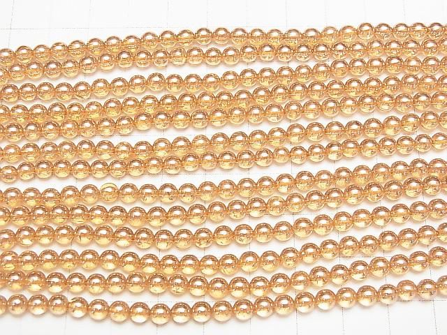 【動画】シャンパンカラークォーツAAA ラウンド4mm 1連(約38cm) サムネイル3