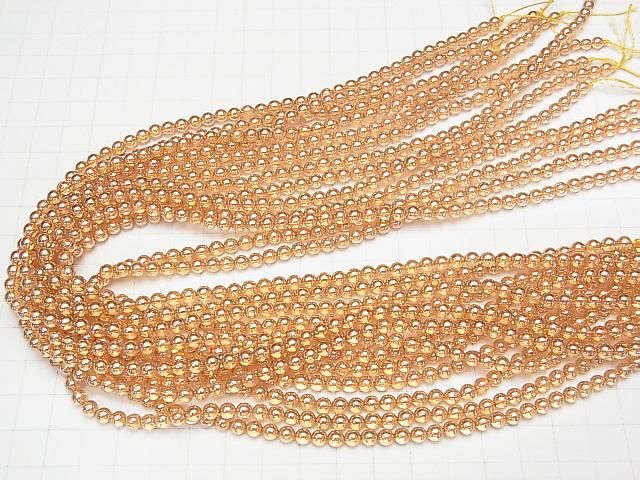 【動画】シャンパンカラークォーツAAA ラウンド4mm 1連(約38cm) サムネイル4