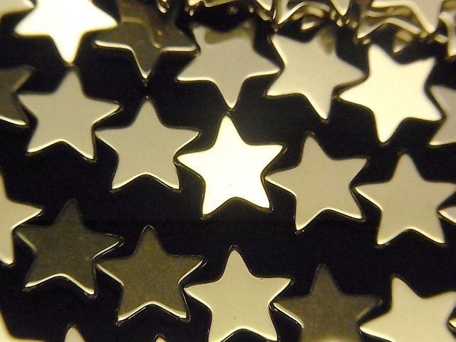 ヘマタイト ☆スター（星）10×10×2mm ゴールドコーティング 1連