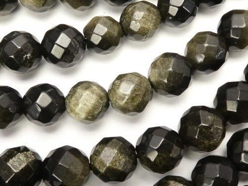 ゴールデンオブシディアン 64面ラウンドカット8mm 1連(約38cm)の画像