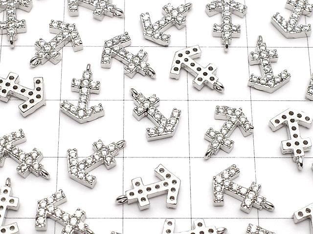 メタルパーツ チャーム10.5×7mm イカリ シルバーカラー(CZ付) 1個 サムネイル3