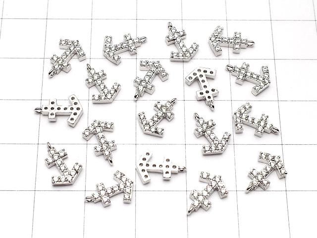 メタルパーツ チャーム10.5×7mm イカリ シルバーカラー(CZ付) 1個 サムネイル4