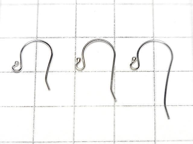Silver925 ピアスフック【S】【M】【L】 丸玉付き ロジウム 2ペア(4ピース) サムネイル2