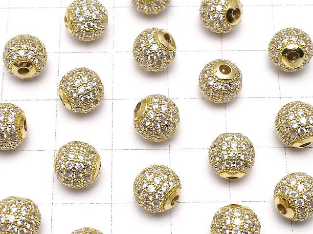 メタルパーツ ラウンド6mm・8mm・10mm ゴールドカラー(CZ付) 1個 サムネイル3