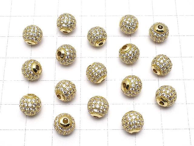 メタルパーツ ラウンド6mm・8mm・10mm ゴールドカラー(CZ付) 1個 サムネイル4