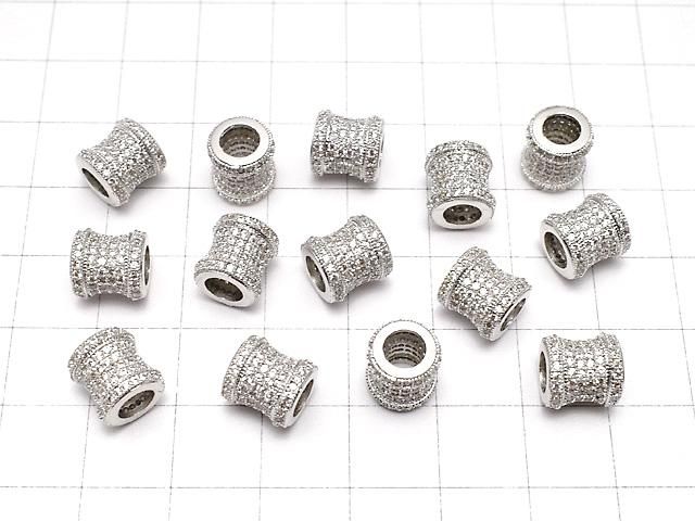 メタルパーツ チューブ9×8.5×8.5 シルバーカラー(CZ付) 1個 サムネイル4