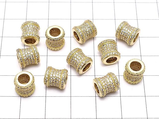 メタルパーツ チューブ9×8.5×8.5 ゴールドカラー(CZ付) 1個 サムネイル4