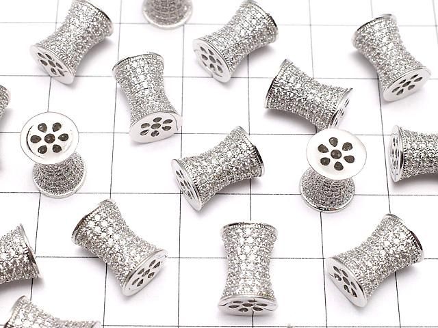 メタルパーツ チューブ11×8×8mm シルバーカラー(CZ付) 1個 サムネイル3