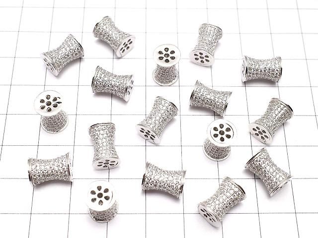 メタルパーツ チューブ11×8×8mm シルバーカラー(CZ付) 1個 サムネイル4