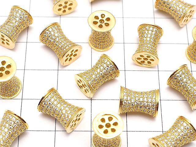 メタルパーツ チューブ11×8×8mm ゴールドカラー(CZ付) 1個 サムネイル3