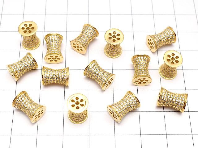 メタルパーツ チューブ11×8×8mm ゴールドカラー(CZ付) 1個 サムネイル4