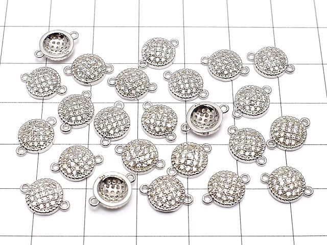 メタルパーツ ジョイントパーツ コイン11×8mm シルバーカラー(CZ付) 1個 サムネイル4