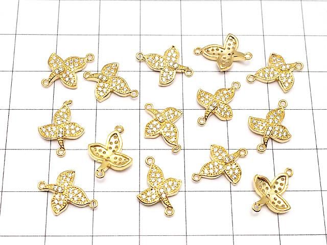 メタルパーツ ジョイントパーツ リーフ15×11mm ゴールドカラー(CZ付) 1個 サムネイル4