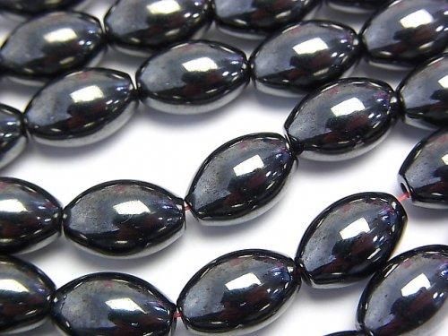 ◆磁気入り◆ヘマタイト ライス12×8×8mm 1連(約38cm)の画像