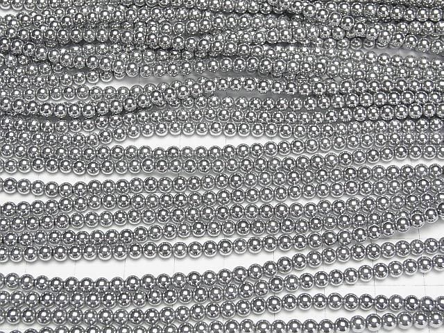 ヘマタイト ラウンド3mm シルバーコーティング 1連(約38cm) サムネイル3
