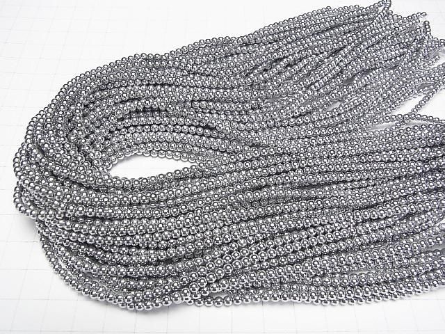 ヘマタイト ラウンド3mm シルバーコーティング 1連(約38cm) サムネイル4