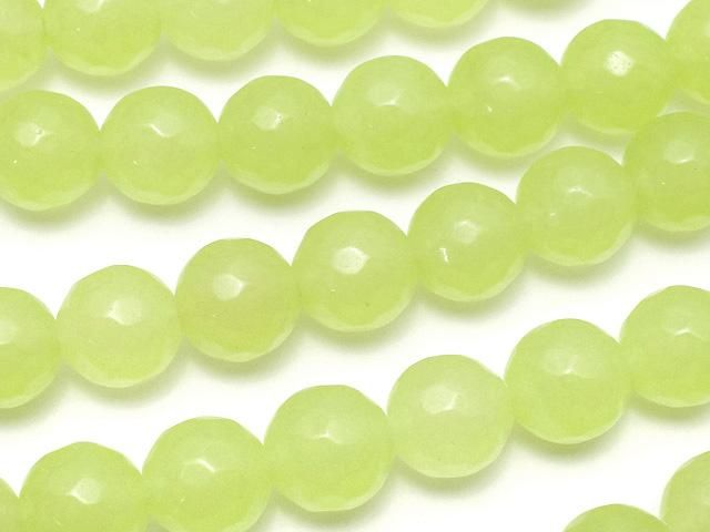 イエローグリーンジェード ラウンドカット8mm 1連(約36cm)の画像