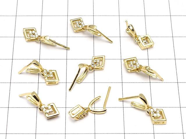メタルパーツ ペンダント ベイル(Aカン) ゴールドカラー(CZ付) NO.3 2個 サムネイル4