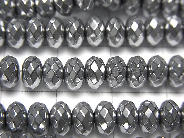 【動画】ヘマタイト ボタンカット6×6×4mm シルバーコーティング 1連(約38cm) サムネイル2