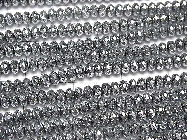 【動画】ヘマタイト ボタンカット6×6×4mm シルバーコーティング 1連(約38cm) サムネイル3