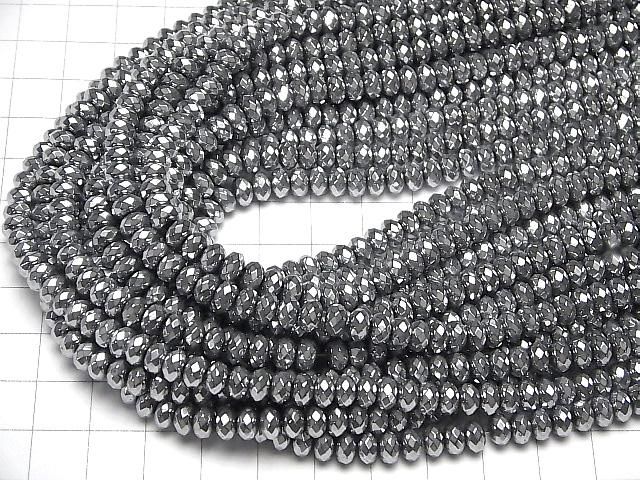 【動画】ヘマタイト ボタンカット6×6×4mm シルバーコーティング 1連(約38cm) サムネイル4