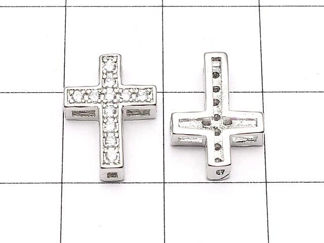 【動画】メタルパーツ 13×9.5mm クロス シルバーカラー(CZ付) 1個 サムネイル2