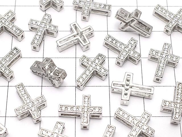【動画】メタルパーツ 13×9.5mm クロス シルバーカラー(CZ付) 1個 サムネイル3