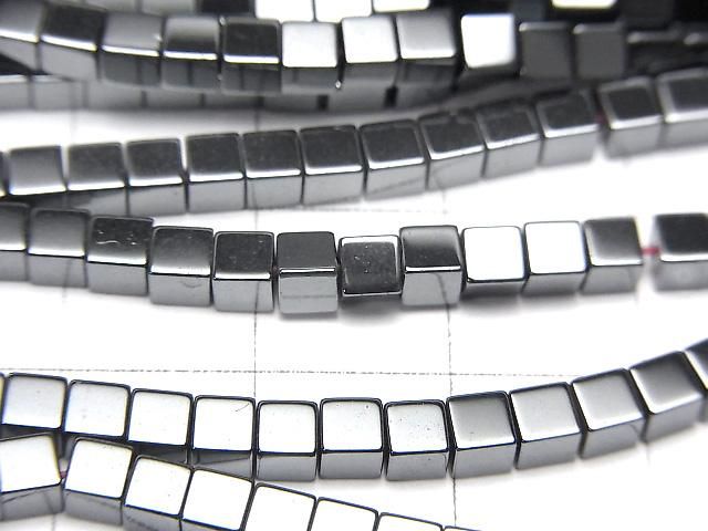 【動画】ヘマタイト キューブ3×3×3mm 1連(約38cm) サムネイル2