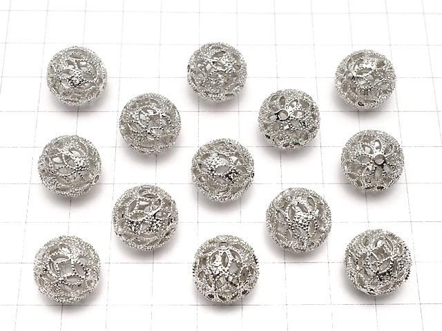 メタルパーツ 透かし模様入り ラウンド15mm シルバーカラー(CZ付き) 1個 サムネイル4