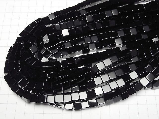 【動画】オニキス キューブ8×8×8mm 半連/1連(約38cm) サムネイル4