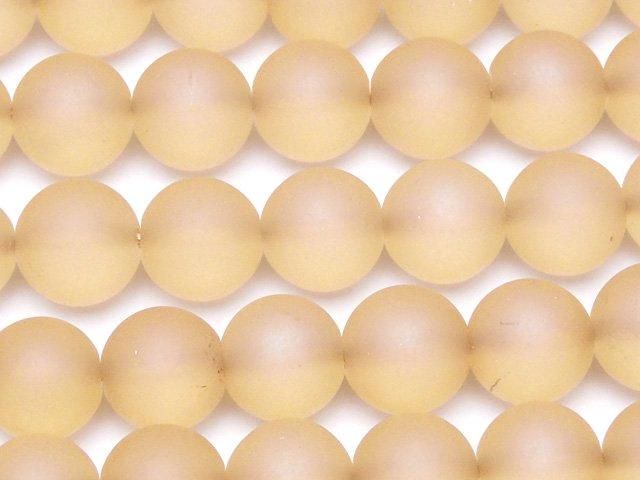 【動画】フロストシャンパンカラークォーツAAA ラウンド10mm 半連/1連(約37cm)の画像