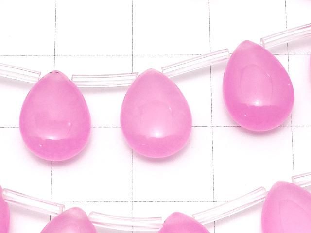 ピンクカラージェード ペアシェイプ12×9×4mm NO.2 半連/1連(約38cm) サムネイル2