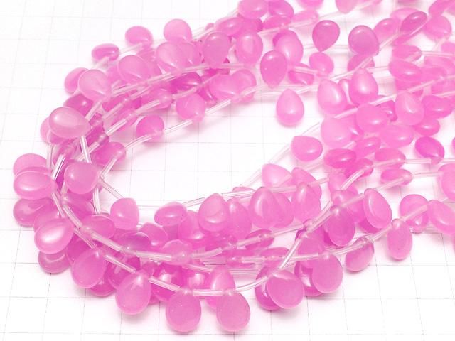 ピンクカラージェード ペアシェイプ12×9×4mm NO.2 半連/1連(約38cm) サムネイル4