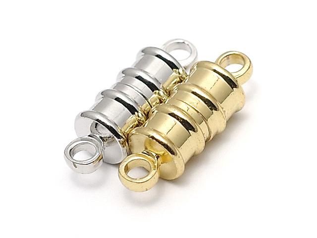 メタルパーツ 丸カン付きマグネット式 クラスプ17×6×6mm 5ペアの画像