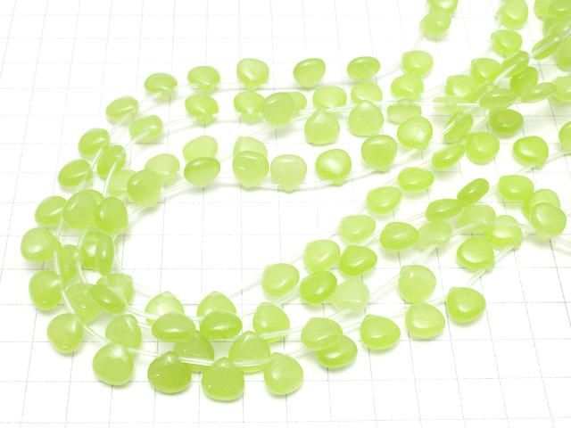 イエローグリーンージェード マロン10×10×5mm 1連(約38cm) サムネイル4
