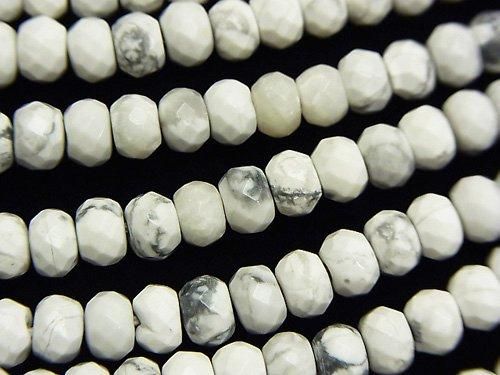 ハウライト ボタンカット6×6×4mm 1連(約37cm)の画像