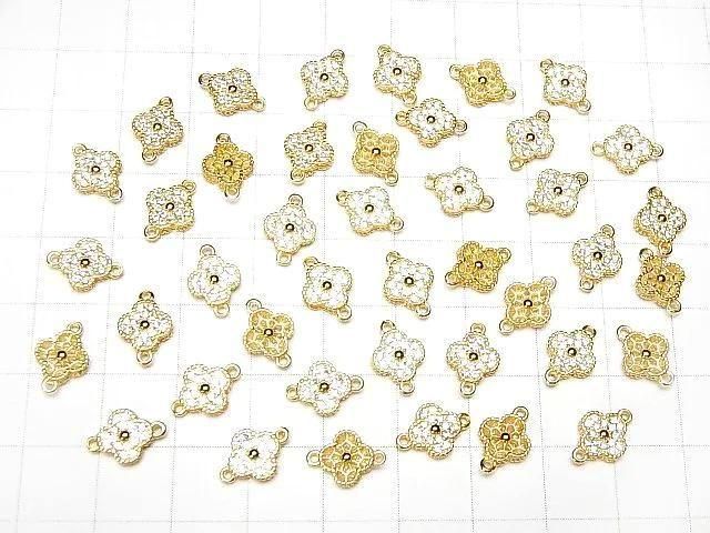 Silver925 ジョイントパーツ フラワーモチーフ(CZ付)7×7×2mm 18KGP 1個 サムネイル4