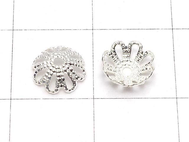 メタルパーツ ビーズキャップ7×7×2mm シルバーカラー 10個 サムネイル2