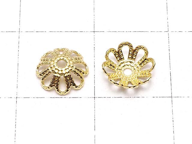 メタルパーツ ビーズキャップ7×7×2mm ゴールドカラー 10個 サムネイル2
