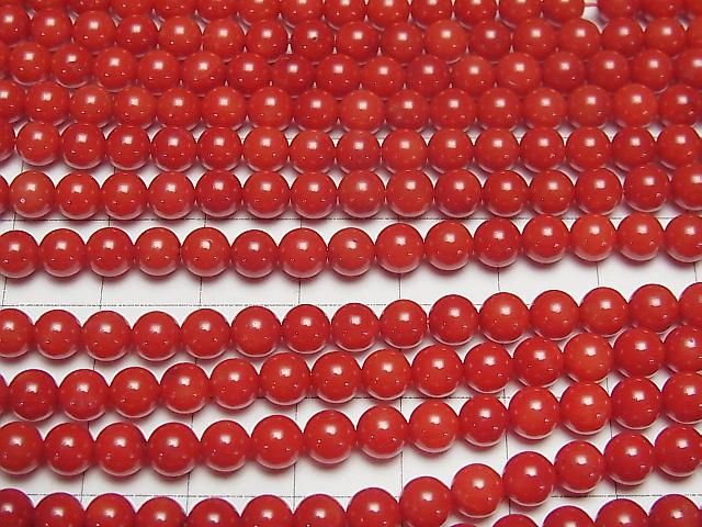 赤珊瑚・レッドコーラル(染) ラウンド5mm 1連(約38cm) サムネイル3
