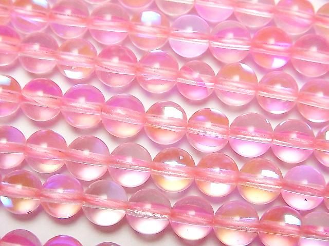 【動画】ピンクルナフラッシュ ラウンド6mm 1連(約36cm)の画像