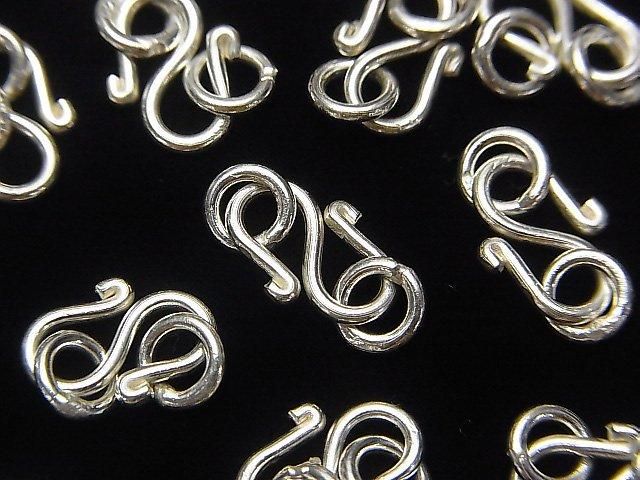 カレンシルバー 丸カン付きS字フック12×8mm ホワイトシルバー 1個の画像